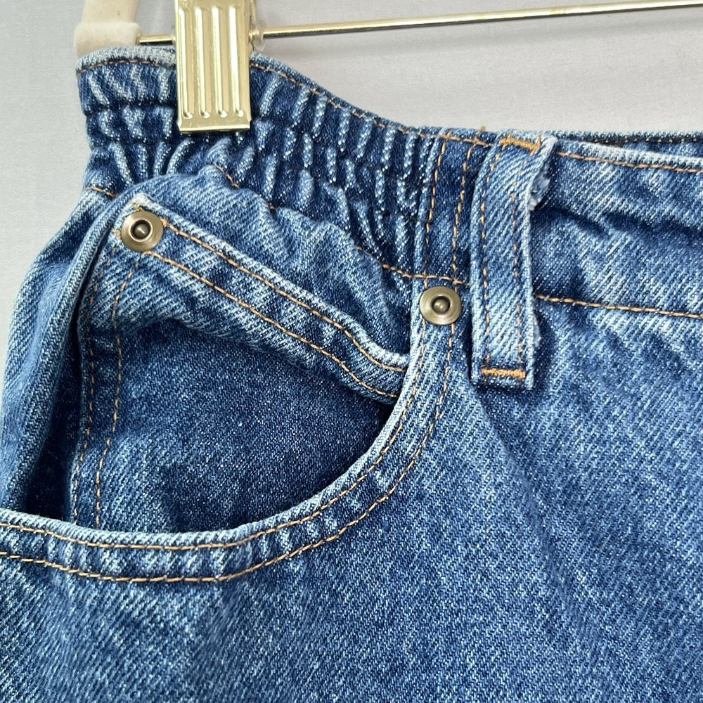 Vintage LL Bean Traveler Jeans Womens Petite 16 Blue Denim Comfort Waist Tapered - Picture 5 of 12